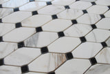 Octagon with Black Dot Calacatta Gold Polished Marble Mosaic Tiles - Rocky Point Tile - Glass and Mosaic Tile Store