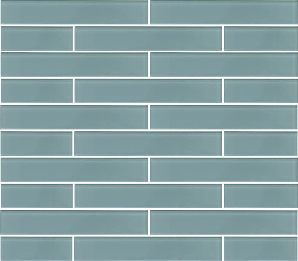 Jasper Blue Gray 2x12 Glass Subway Tiles - Rocky Point Tile - Glass and Mosaic Tile Store