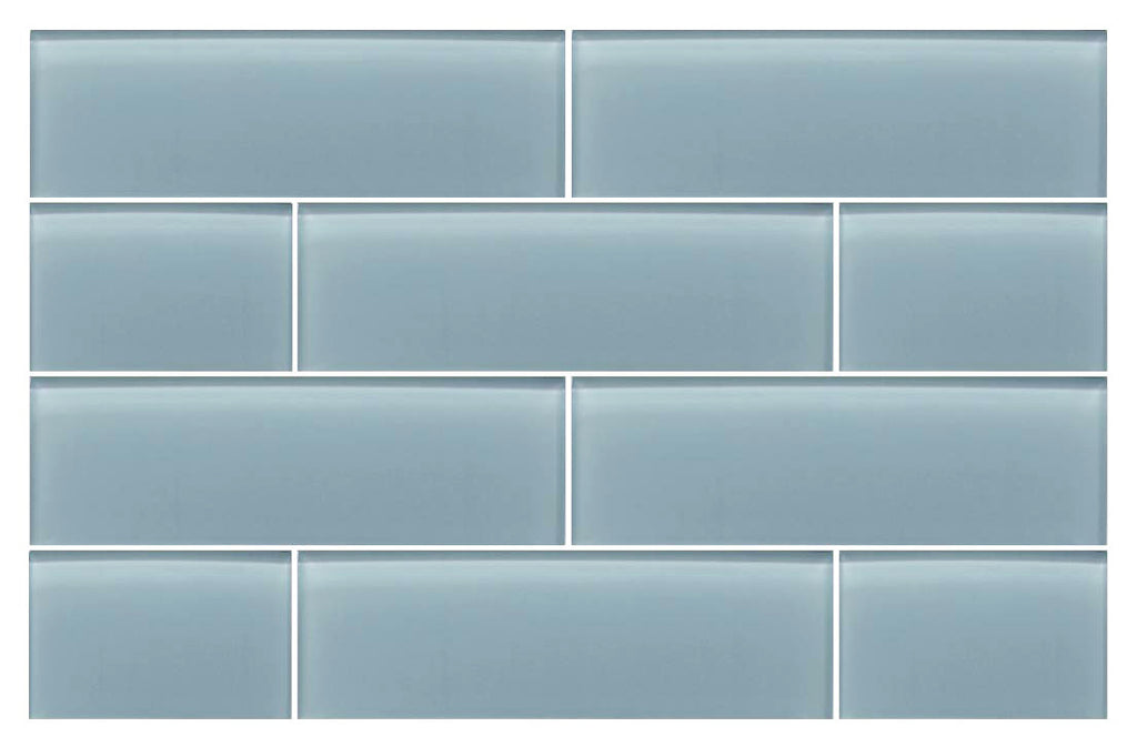 Jasper Blue Gray 4x12 Glass Subway Tiles - Rocky Point Tile - Glass and Mosaic Tile Store