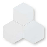 11 Sq Ft Boxes of Konzept Glazed Porcelain 7" x 8" Hexagon Tiles - Terra Bianca Glossy