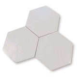 11 Sq Ft Boxes of Konzept Glazed Porcelain 7" x 8" Hexagon Tiles - Terra Bianca Matte