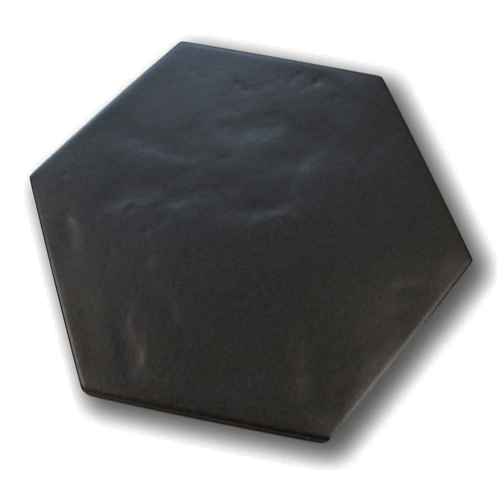 11 Sq Ft Boxes of Konzept Glazed Porcelain 7" x 8" Hexagon Tiles - Terra Nera Matte