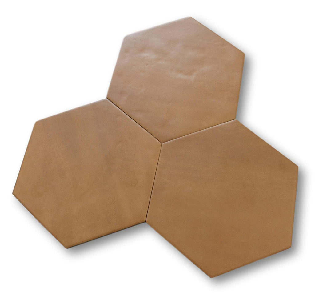 11 Sq Ft Boxes of Konzept Glazed Porcelain 7" x 8" Hexagon Tiles - Terra Cotta Matte