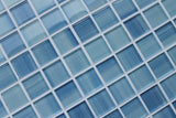 Blue Skies Hand Painted 1x1 Glass Mosaic Tiles - Blue and White - Rocky Point Tile - Glass and Mosaic Tile Store