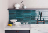 Lume 2"x 9" Glazed Porcelain Subway Tiles - Glossy Blue