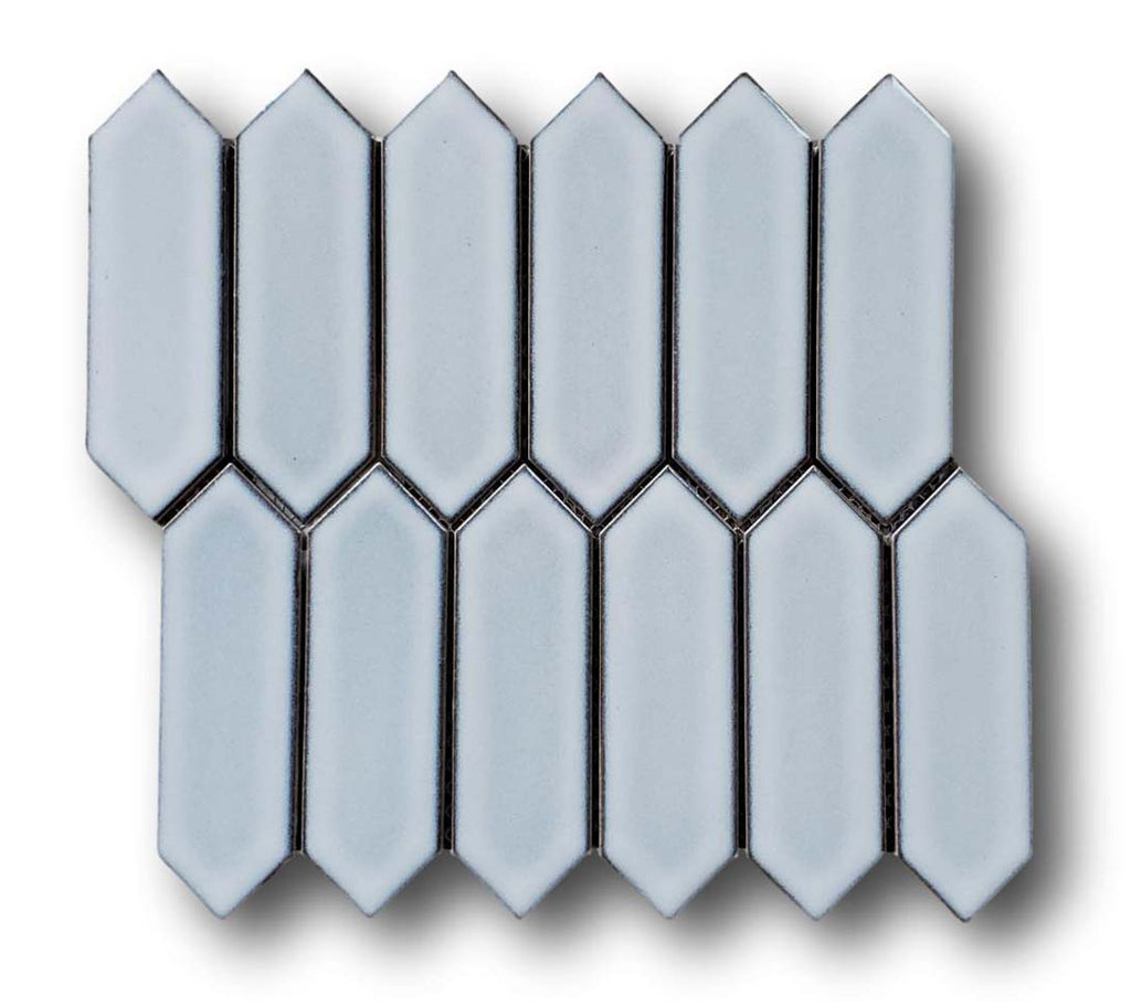 Modelli Glossy Large Picket Mosaic Tiles - Silver