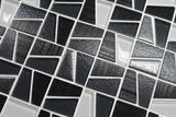 Molen Black Textured and Platinum Mosaic Tiles - Rocky Point Tile - Glass and Mosaic Tile Store