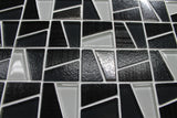 Molen Black Textured and Platinum Mosaic Tiles - Rocky Point Tile - Glass and Mosaic Tile Store