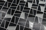 Molen Black Textured and Platinum Mosaic Tiles - Rocky Point Tile - Glass and Mosaic Tile Store