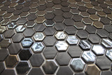 1 Inch Black Hexagon Mosaic Tiles - Rocky Point Tile - Glass and Mosaic Tile Store