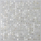 Mother of Pearl Oyster White Mini Square Mosaic Tiles - Rocky Point Tile - Glass and Mosaic Tile Store