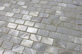 Mother of Pearl Oyster White Small Subway Mosaic Tiles - Rocky Point Tile - Glass and Mosaic Tile Store