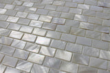 Mother of Pearl Oyster White Small Subway Mosaic Tiles
