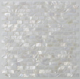 Mother of Pearl Oyster White Small Subway Mosaic Tiles - Rocky Point Tile - Glass and Mosaic Tile Store