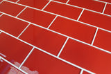 Passion Red 3x6 Glass Subway Tiles - Rocky Point Tile - Glass and Mosaic Tile Store