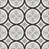 7 Sq Ft Box of Patchwork Porcelain 8 x 8 Cement Look Tiles - Black and White 01