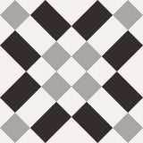 7 Sq Ft Box of Patchwork Porcelain 8 x 8 Cement Look Tiles - Black and White 02