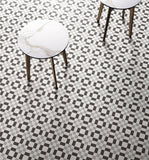 7 Sq Ft Box of Patchwork Porcelain 8 x 8 Cement Look Tiles - Black and White 02