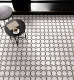 7 Sq Ft Box of Patchwork Porcelain 8 x 8 Cement Look Tiles - Black and White 05