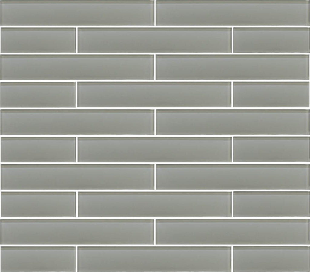Pearl Gray 2x12 Glass Subway Tiles - Rocky Point Tile - Glass and Mosaic Tile Store