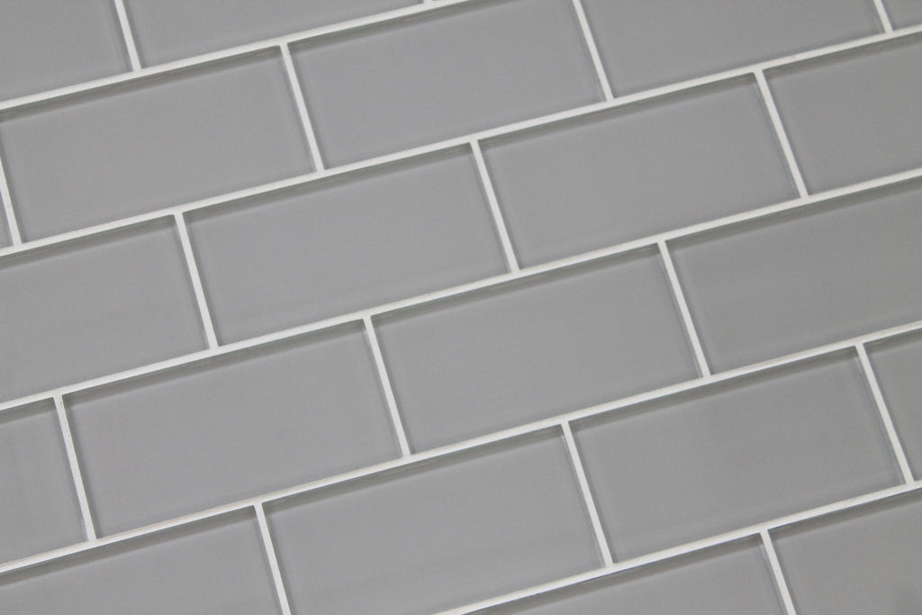 Pearl Gray 3x6 Glass Subway Tiles - Rocky Point Tile - Glass and Mosaic Tile Store