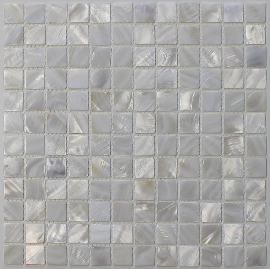 Mother of Pearl Oyster White 1" x 1" Mosaic Tiles - Rocky Point Tile - Glass and Mosaic Tile Store