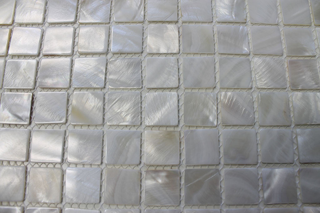 Mother of Pearl Oyster White 1" x 1" Mosaic Tiles - Rocky Point Tile - Glass and Mosaic Tile Store