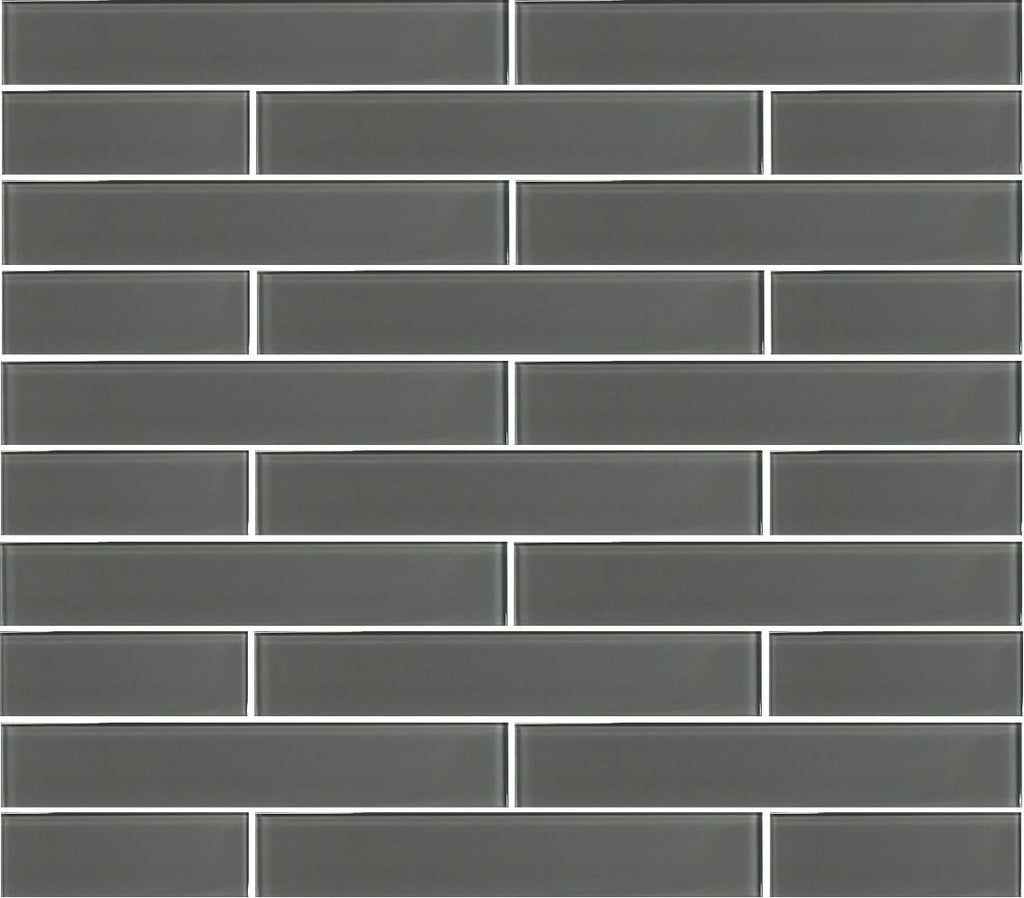 Pebble Gray 2x12 Glass Subway Tiles - Rocky Point Tile - Glass and Mosaic Tile Store