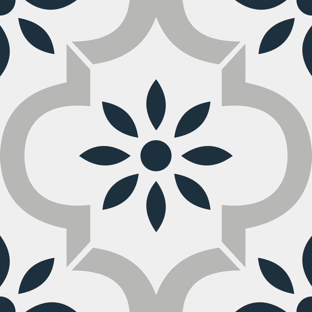 11 Sq Ft Box of Picasso Porcelain 8″ × 8″ Cement Look Tiles - Castillo Blue Gray