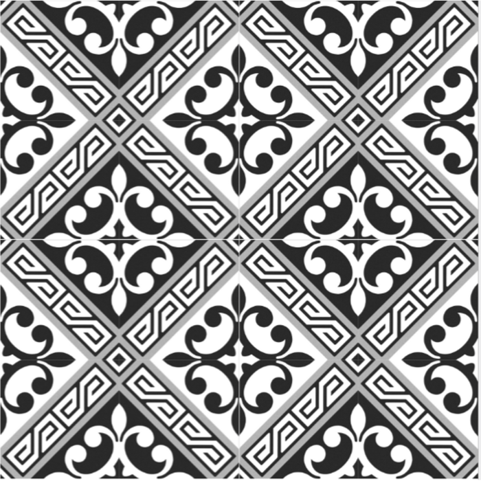 11 Sq Ft Box of Picasso Porcelain 8″ × 8″ Cement Look Tiles - Revival Victoria