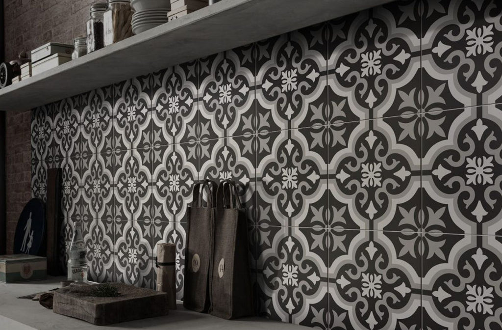 11 Sq Ft Box of Picasso Porcelain 8″ × 8″ Cement Look Tiles - Seville
