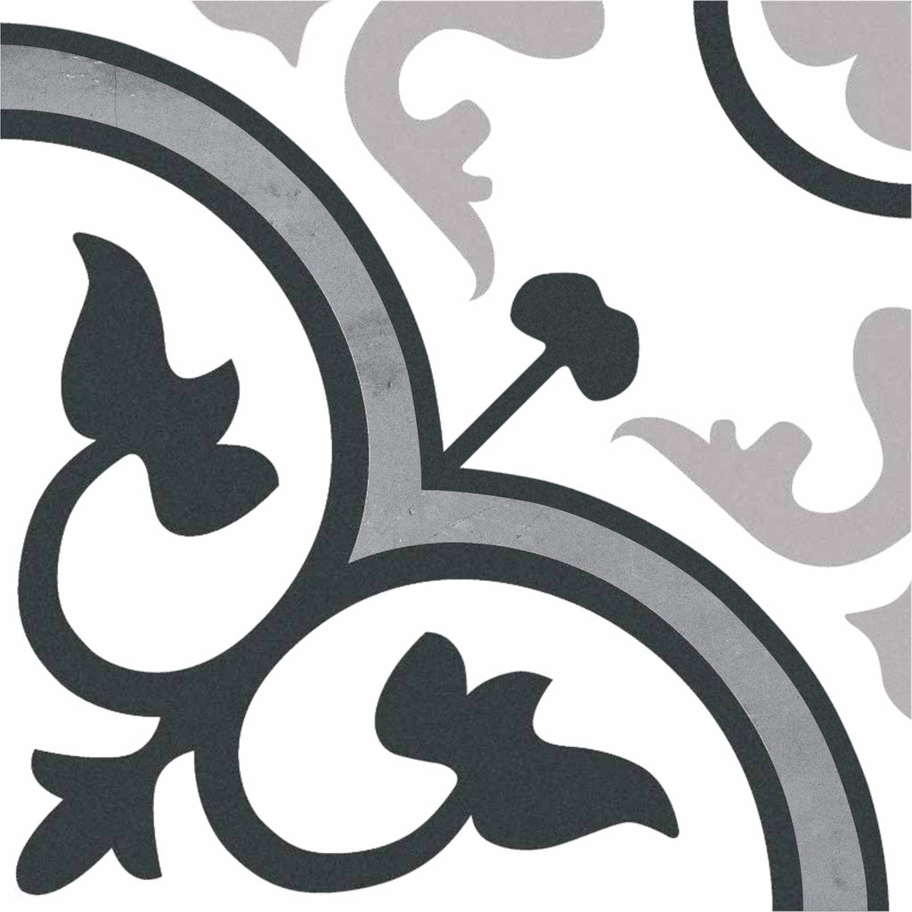 11 Sq Ft Box of Picasso Porcelain 8″ × 8″ Cement Look Tiles - Torini White