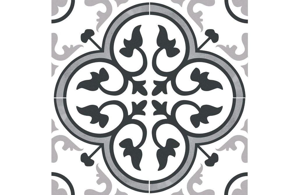 11 Sq Ft Box of Picasso Porcelain 8″ × 8″ Cement Look Tiles - Torini White