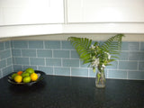 Jasper Blue Gray 3x6 Glass Subway Tiles - Rocky Point Tile - Glass and Mosaic Tile Store