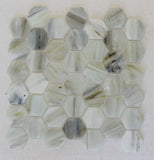 Sea Shell Recycled Hexagon Glass Mosaic Tile - Rocky Point Tile - Glass and Mosaic Tile Store