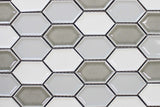 Honeycomb Beveled Picket Porcelain Mosaic Tiles - Silver Ice