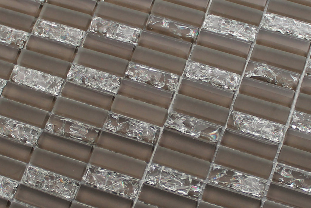 Sparkle Taupe Glass Mosaic Subway Tiles - Rocky Point Tile - Glass and Mosaic Tile Store
