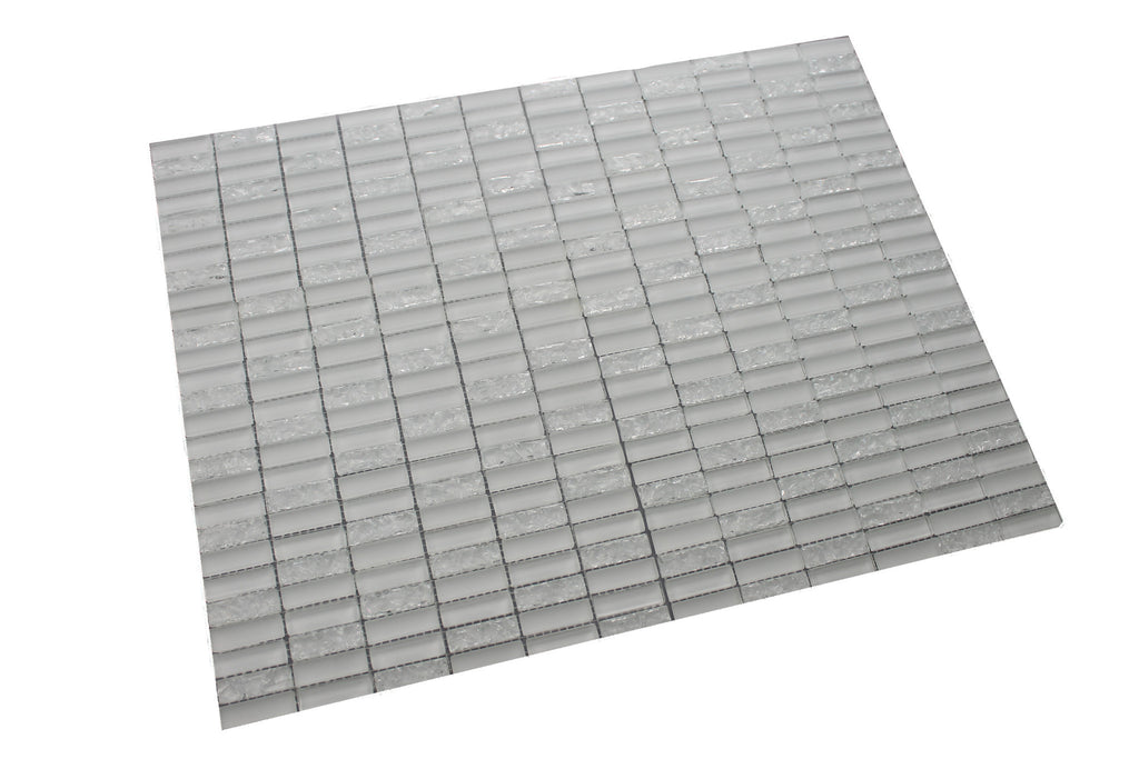 Sparkle White Glass Mosaic Subway Tiles - Rocky Point Tile - Glass and Mosaic Tile Store
