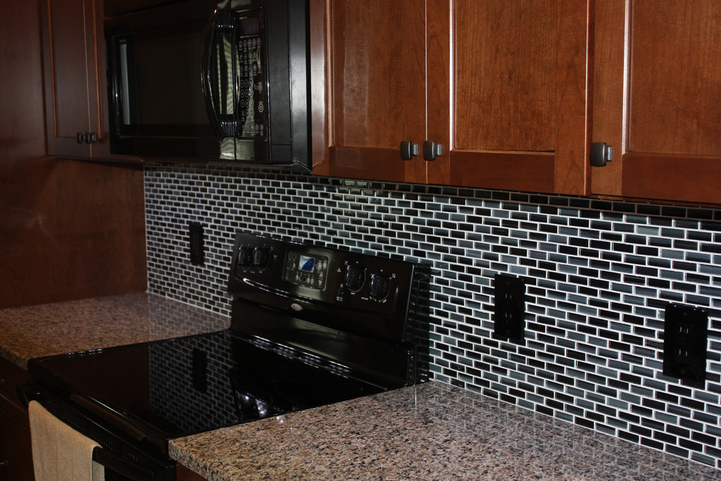 Starry Night Hand Painted Glass Mosaic Subway Tiles – Rocky Point Tile ...