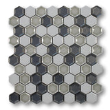 Honeycomb Beveled Hexagon Porcelain Mosaic Tiles - Storm Gray