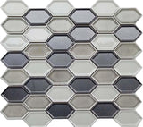 Honeycomb Beveled Picket Porcelain Mosaic Tiles - Storm Gray