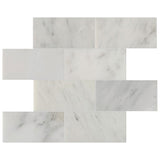 Studio Marble Polished 3" x 6" Subway Tiles - Bianco Macchiato