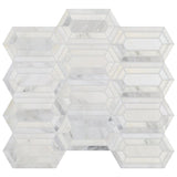 Studio Marble Polished Geo Mosaic Tiles - Bianco Macchiato