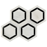 Studio Marble Polished Honeycomb Mosaic Tiles - Bianco and Nero