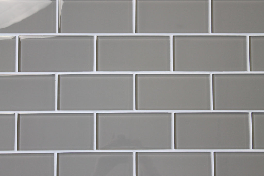 Taupe 3x6 Glass Subway Tiles - Rocky Point Tile - Glass and Mosaic Tile Store