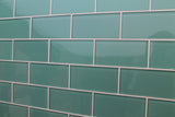 Teal Green 3x6 Glass Subway Tiles - Rocky Point Tile - Glass and Mosaic Tile Store