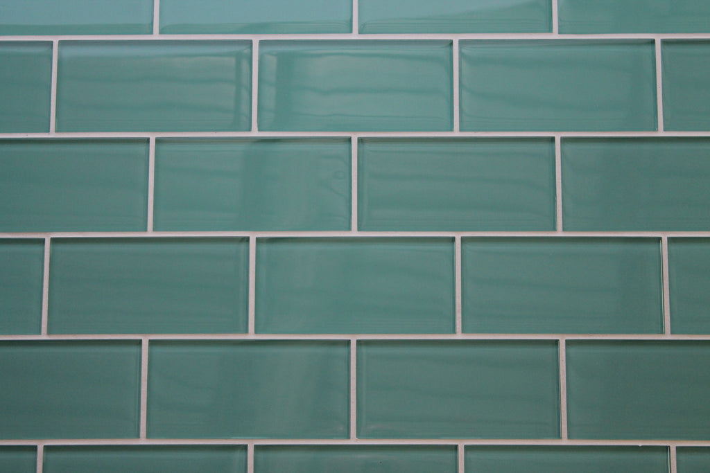Teal Green 3x6 Glass Subway Tiles - Rocky Point Tile - Glass and Mosaic Tile Store