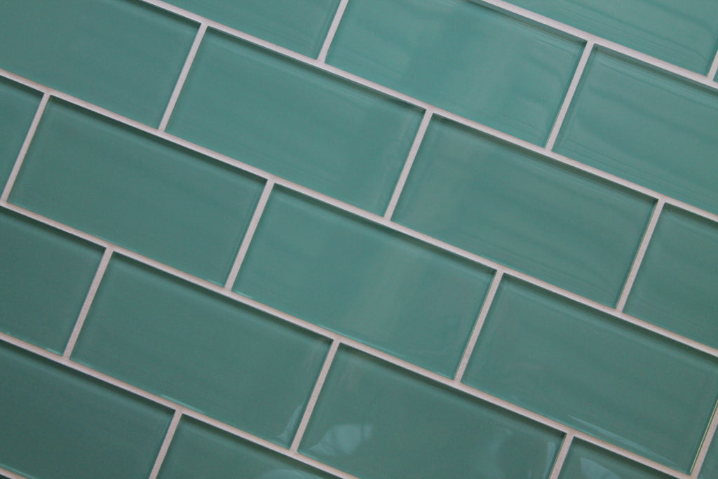 Teal Green 3x6 Glass Subway Tiles - Rocky Point Tile - Glass and Mosaic Tile Store