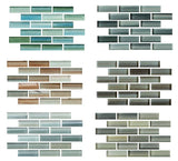 Hand Painted Glass Mosaic Subway Tiles Combo Pack