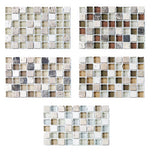 Bliss Glass and Stone Square Mosaic Tiles Combo Pack - Warm